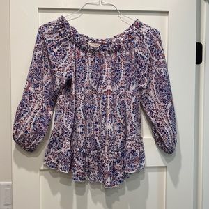 Rebecca Taylor off the shoulder 100% silk blouse size 4